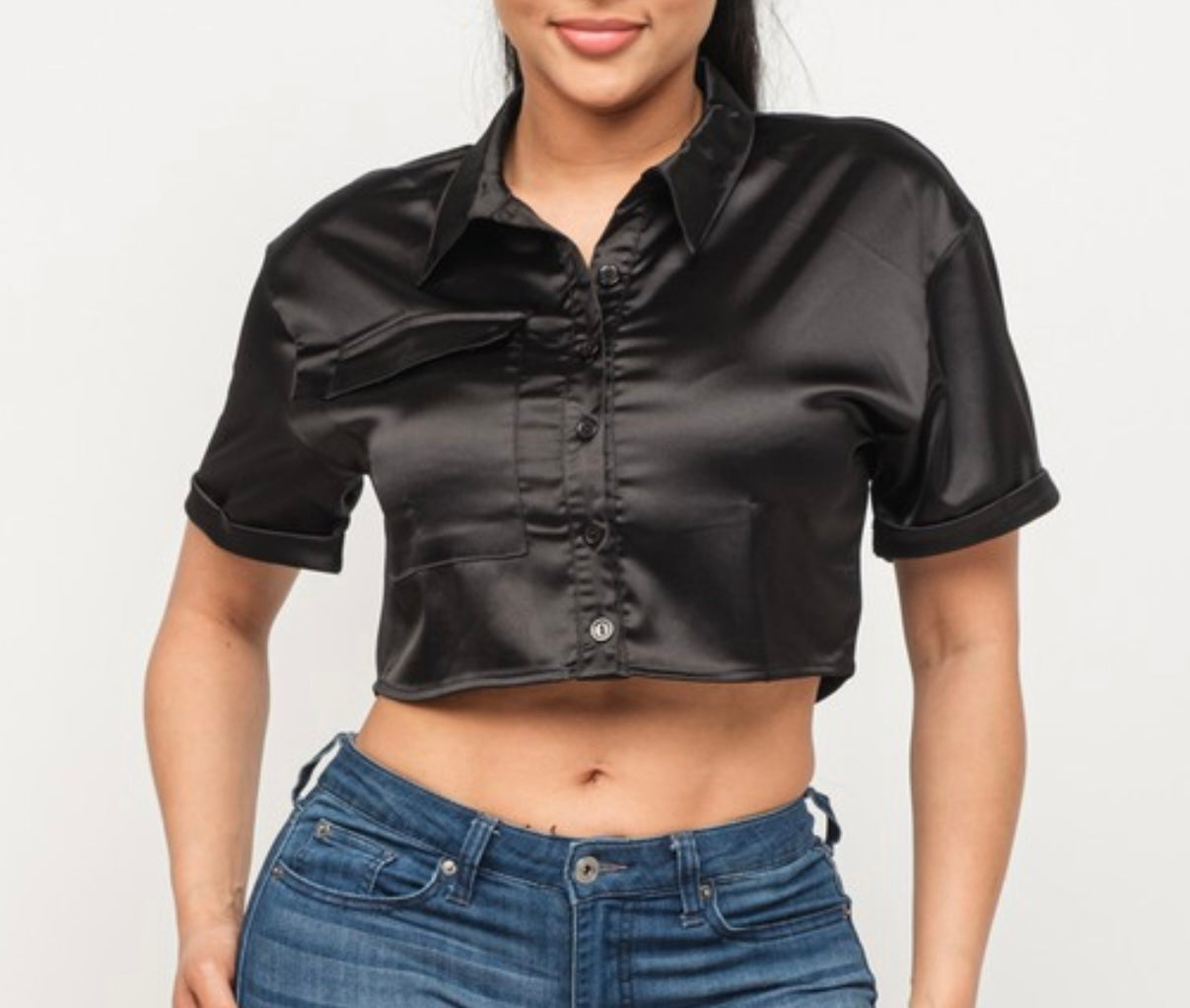 Black Satin Top